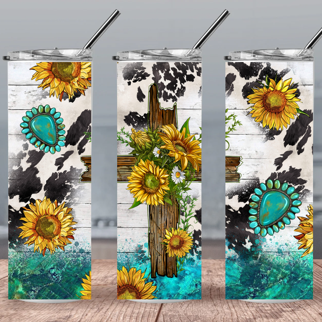 Sunflowers & Cross
