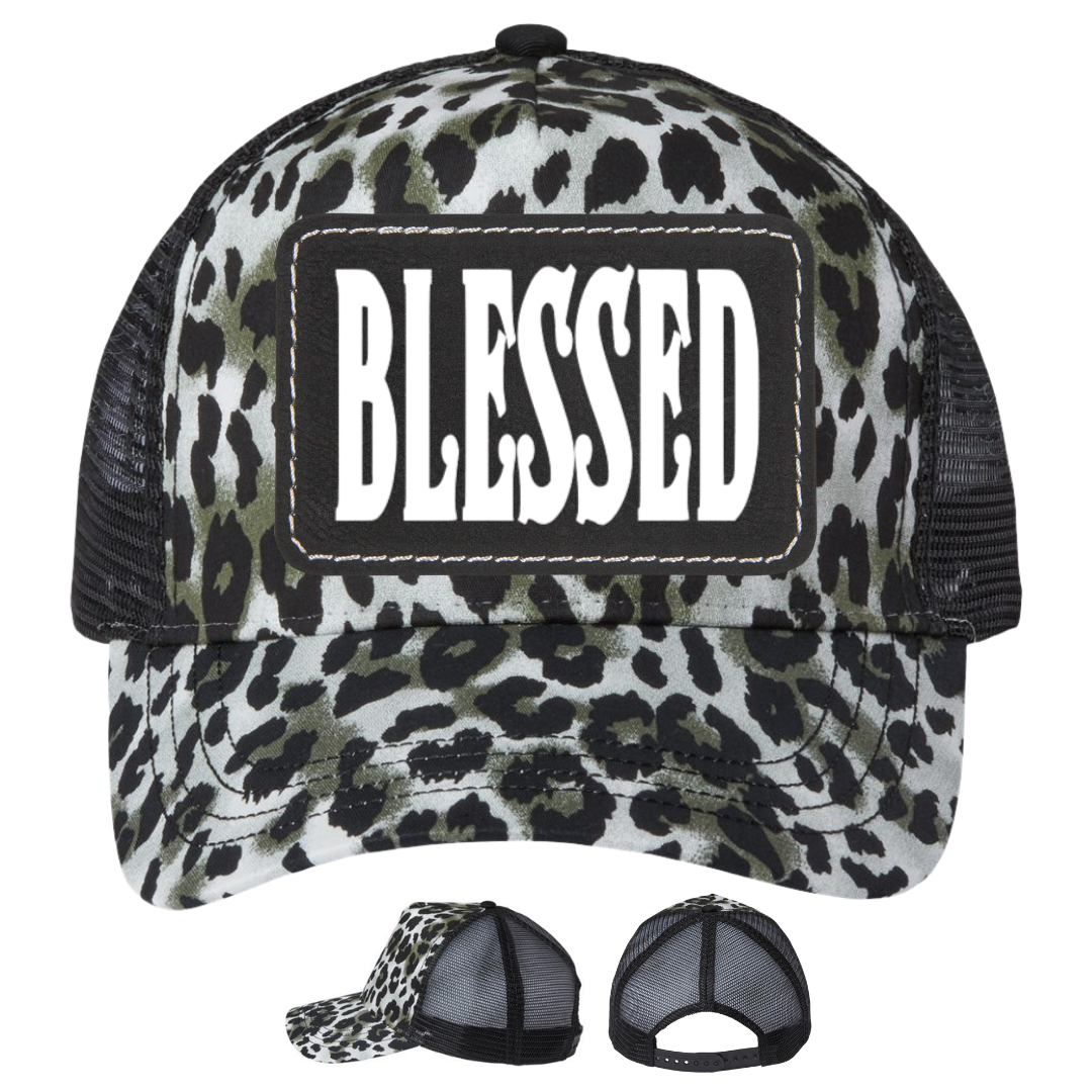 Silver Leopard - Black Rectangle