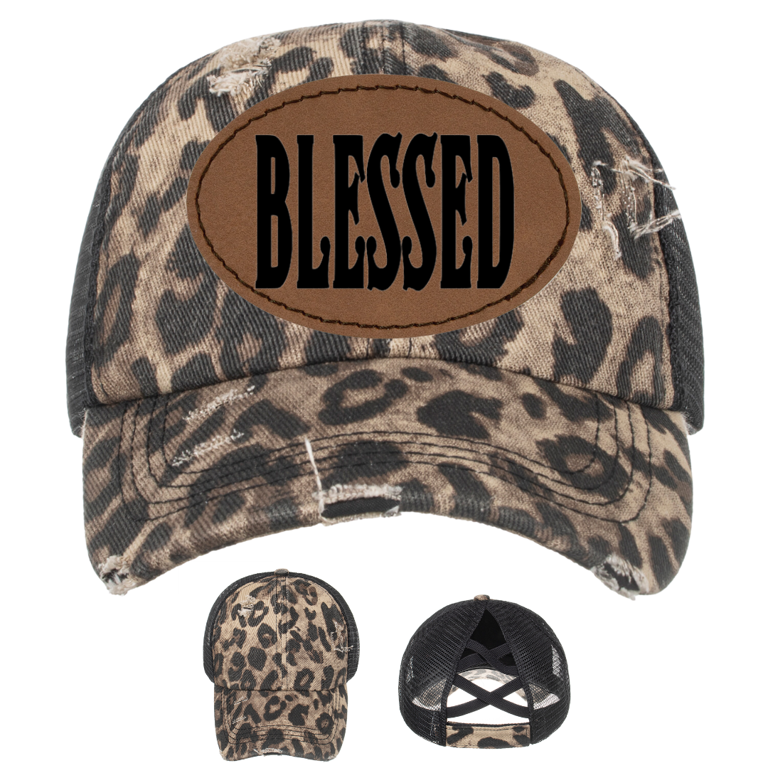 Leopard Distressed Vintage Hat