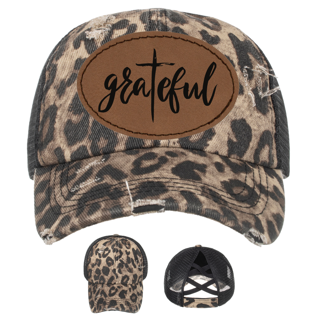 Leopard Distressed Vintage Hat