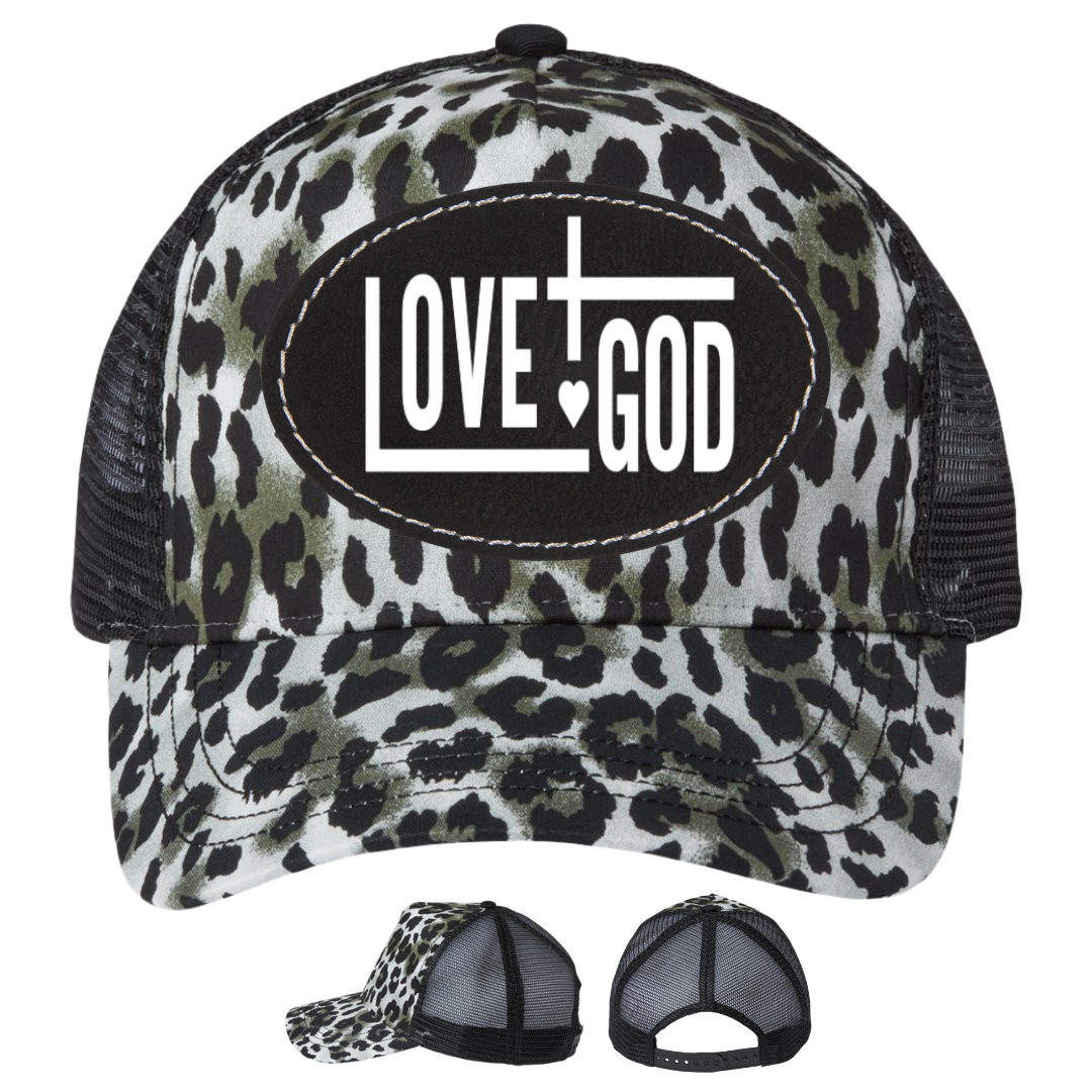 Silver Leopard - Black Oval