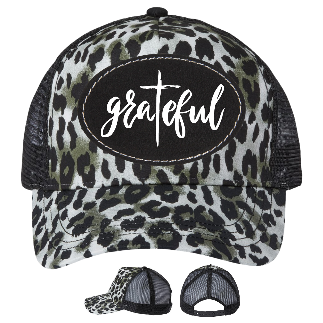 Silver Leopard - Black Oval