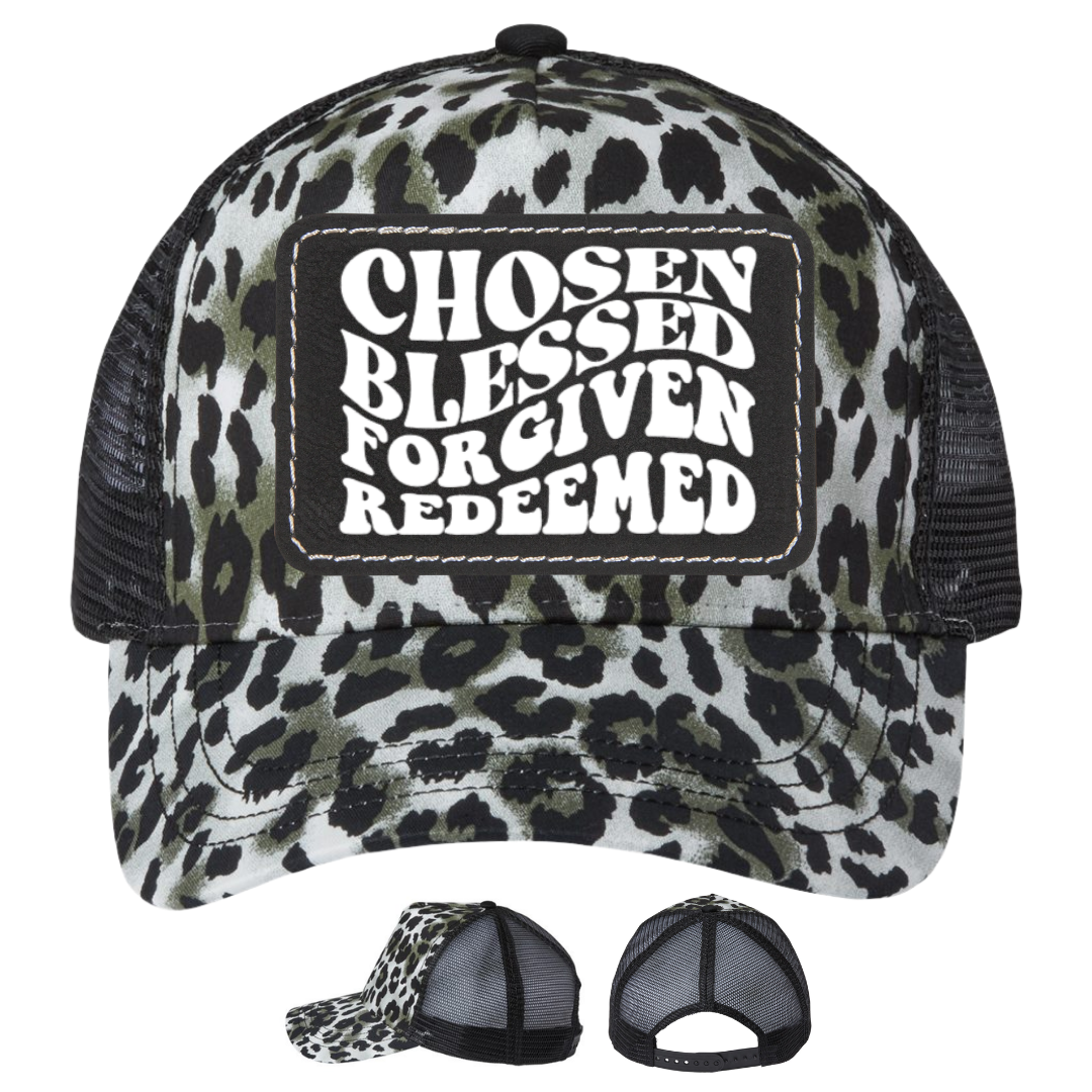Silver Leopard - Black Rectangle