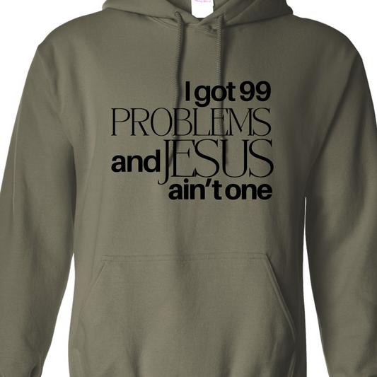 99 Problems Military Green Hoodie