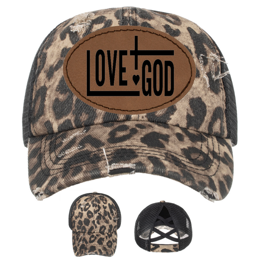 Leopard Distressed Vintage Hat
